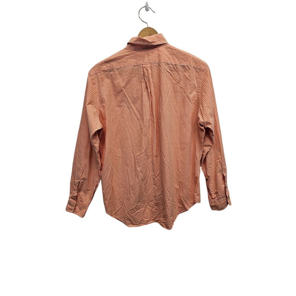 Polo‎ Ralph Lauren Classic Fit Shirt Mens Large Orange Gingam Check Green Pony - Picture 3 of 7
